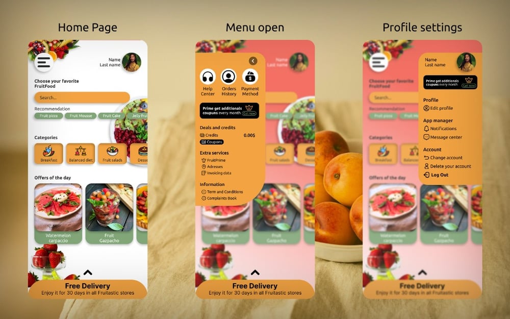 Fruitastic App — Prototipado Interactivo en Figma y Diseño UI/UX de Producto Móvil
