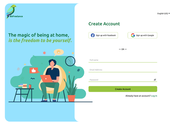 BeFreelance — Diseño UI/UX de Flujo de Registro y Onboarding en Figma