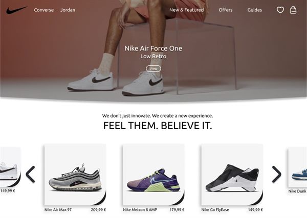 Nike Concept — Diseño de Interfaz E-commerce y Catálogo Móvil en Figma