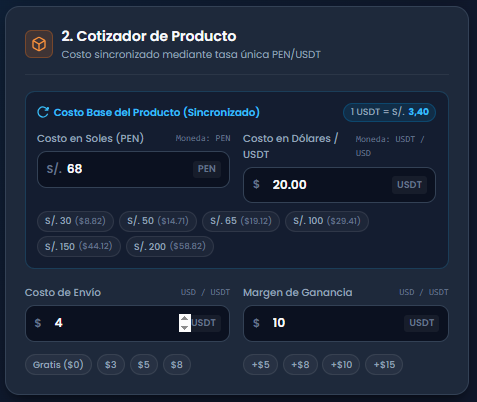 Yegoo Commerce PRO - Cotizador de producto y cálculo de flete